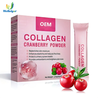 Poudre de protéines de collagène marin pour adultes - Mélange de boisson à la canneberge pour éclaircir la peau et favoriser la croissance des cheveux - 120g