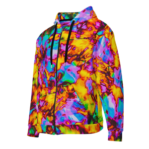Sweat à capuche zippé pour homme personnalisé, hiver, écologique, 100% coton, imprimé par transfert thermique, design graphique, coupe régulière, fermeture à cordon - Product Image 1