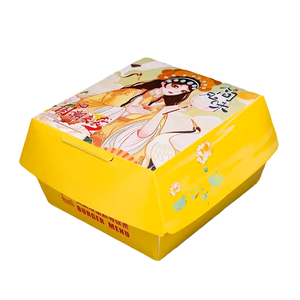 Biểu tượng tùy chỉnh bánh sandwich Hot Dog & Gà ăn trưa hộp bánh Hamburger Burger thức ăn nhanh mang nhãn hiệu Bao bì in Hộp giấy - Product Image 5