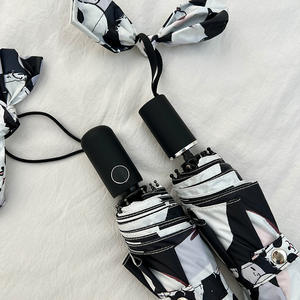 Paraguas Plegable Portátil Ultraligero de Doble Uso, Protección UV, Contra Sol y Lluvia, de Goma Negra con Diseño de Panda para Mujer - Product Image 2