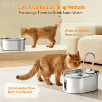 Fontaine à eau automatique pour chat en acier inoxydable 304, 3,2 L, ovale, avec circulation, vente en gros directe d'usine