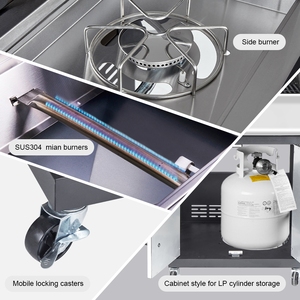 EU BBQ Grills Outdoor Stainless Steel BBQ 6 <b>Burners</b> Barbecue Grills With <b>Side</b> Gas Stove - Product Image 2