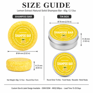 Shampooing <span class=keywords><strong>solide</strong></span> à l'extrait de citron naturel, sensation rafraîchissante du cuir chevelu, équilibrant le sébum, renforçant les cheveux, sans sulfate, sans paraben, 60g - Product Image 6