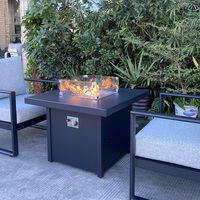 Table de foyer extérieur carré de 30 pouces avec brûleurs en acier inoxydable au gaz propane de 55 000BTU