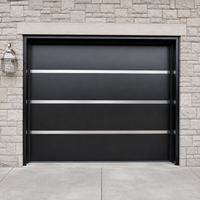 Porte de garage sectionnelle motorisée en aluminium, design moderne, télécommande, conception personnalisée pour projets de villas, allées et jardins