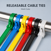 Bridas de nailon reutilizables y ajustables con cierre rápido para gestión de cables en el hogar, oficina, jardín e industria