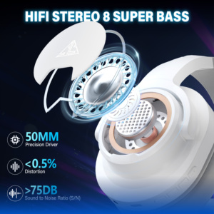 Audífonos Inalámbricos ESON, Mejor Vendidos, Auriculares Estéreo <span class=keywords><strong>para</strong></span> Teléfono y Computadora, Sonido con Bajos Profundos, Plegables con Luces - Product Image 6