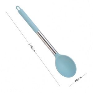 Premium Customized 7-Piece Nordic Kitchenware Accessory Set Blue <b>Silicone</b> Cooking <b>Tools</b> with Stainless Steel Handle Home Kitchen - Product Image 6