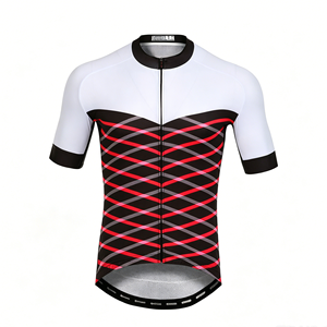 Maillot de cyclisme à manches courtes multi-designs avec impression par transfert thermique, coutures renforcées, diverses teintes, pour magasins de vélos, stock important disponible - Product Image 3