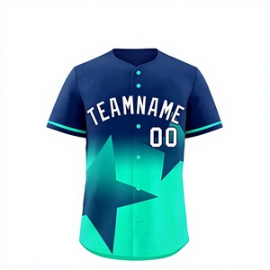Maillot de baseball personnalisé avec impression du nom de l'équipe, sublimé, boutonné, unisexe, adulte, manches courtes, blanc, noir, design étoile - Product Image 2