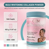 Poudre de collagène blanchissante en vrac 450g, fabricant de collagène en gros, fournisseur OEM, marque privée