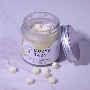 Dentifrice dentaire à croquer de marque privée 128 onglets de dentifrice vanille menthe avec fluor - Product Image 1