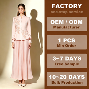 Vestido de <span class=keywords><strong>invitada</strong></span> de boda rosa a medida 2026, elegante vestido de gala bordado con volantes plisados y botones frontales, conjunto de <span class=keywords><strong>dos</strong></span> <span class=keywords><strong>piezas</strong></span>. - Product Image 1