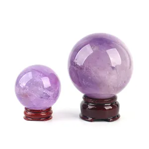 Crystal sphere stand mini ball holder spheres wholesale stone cat druzy large natural clear quartz 40mm wooden holder fengshui