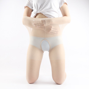 Open Crotch Stockings For Women 8D Ultra Thin Nylon Skin Color Anti Snag Summer Wear - Product Image 4