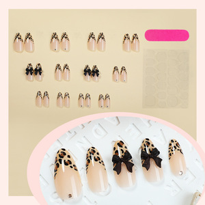 ZHI JIA <span class=keywords><strong>Faux</strong></span> <span class=keywords><strong>Ongles</strong></span> Faits Main en Gros, Motif Léopard, Forme Amande, Nœud 3D, Strass, Certifiés CE, Amovibles, Couverture Complète des Doigts - Product Image 5