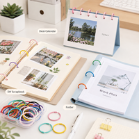 Fournitures de bureau et scolaires : Clips de reliure en métal coloré, anneaux porte-clés, clips pour albums DIY et scrapbooking, pour classeurs, calendriers de bureau et usage de bureau