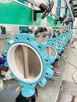 Vanne papillon à disques en acier inoxydable Veyron PTFE à actionneur pneumatique DN100 PN16 pour applications aquatiques