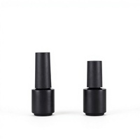 Flacon de vernis à ongles en plastique noir mat cylindrique de 4,5 ml avec pinceau et bouchon, récipient anti-fuite pour gel à ongles