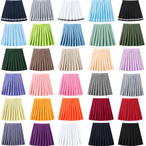 Falda Escolar Estilo Anime para Verano, Cintura Alta, Plisada, Corta, Color Sólido, Poliéster Antiarrugas - Product Image 1
