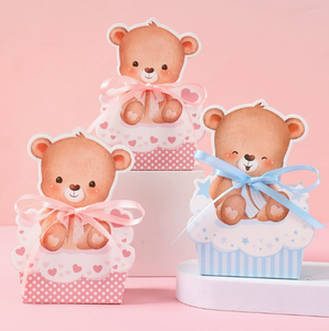DAMAI Wholesale Bear-Themed Foldable <b>Candy</b> <b>Box</b> with Ribbon for Baby Birthday Parties Decorative Gift Paper <b>Box</b> - Product Image 3