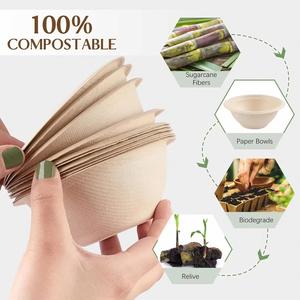Factory Direct Sale Disposable Biodegradable Sugarcane Bagasse <b>Soup</b> Bowls Food <b>Containers</b> Green and Environmentally Friendly - Product Image 2