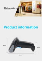 Escáner de Códigos de Barras NORGEE QR 1D/2D Inalámbrico USB Portátil para Supermercado con Sensor CMOS y Velocidad de Escaneo de 2.5ms