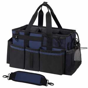 Sac de rangement portable bleu marine avec poignées et bandoulière pour les femmes de ménage - Product Image 1