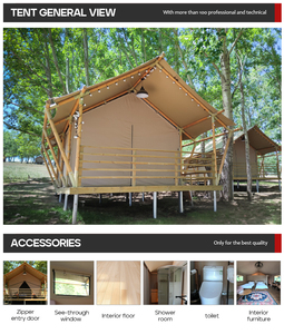 Superstar Outdoor Luxury African Desert Glamping Canvas Safari Resort Hotel Carpa Casa Marco de madera con poste de aluminio Camping - Product Image 4
