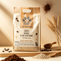 Litière pour chat en fibres végétales à base de café moulu, d'avoine et de tofu, agglomération rapide, sans poussière, contrôle des odeurs, biodégradable, OEM, vente en gros
