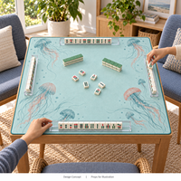 Tapis de Mahjong Yugaland Portable Pliable Inodore Antidérapant Résistant à la Saleté 31,5 Pouces 3mm pour Rassemblements de Fin de Semaine (Vente en Gros)