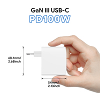 Chargeur GaN 100W 20V5A PD3.0 USB C Alimentation pour MacBook Pro Dell Lenovo ThinkPad HP Spectre Ipad Pro Surface Docking Station