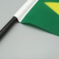 Drapeaux de bureau du Brésil personnalisables, mini-drapeaux nationaux décoratifs avec base en plastique et impression numérique pour les négociations