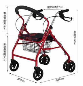Max 380 Lbs All-Terrain Rollator <strong>Walker</strong> Ergo <strong>Seat</strong> And Adjustable Height Foldable Mobility Aid <strong>for</strong> Seniors - Product Image 6