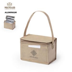 Sac isotherme promotionnel Nature Line en papier laminé résistant, capacité 6 canettes, intérieur fini, poignée en aluminium pour le déjeuner - Product Image 2
