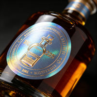 Etiquetas Adhesivas Personalizadas con Lámina Dorada UV para Licores y Bebidas Alcohólicas - Holograma Autoadhesivo Impermeable