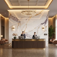 Panneau mural SPC personnalisable, feuille de marbre PVC haute brillance, panneau UV pour la conception d'architecture moderne