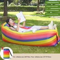 Canapé gonflable d'extérieur en tissu Oxford, chaise longue pliable portable, matelas pneumatique pour camping et plage