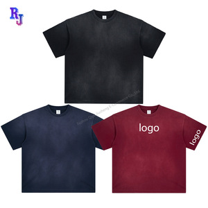 Nuova T-shirt Oversize da Uomo alla Moda con Stampa Personalizzata del Logo, Effetto Spray Bianco, Lavaggio Effetto Invecchiato, Grafica Vintage - Product Image 3