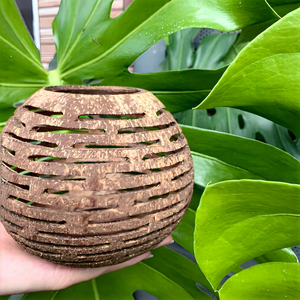 Portavelas de coco natural hecho a mano al por mayor, ecológico para decoración del hogar - Product Image 1