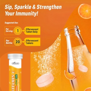 Bağışıklık desteği ve cilt sağlığı için C vitamini ve çinko ile özel etiket şekersiz kollajen % efervesan tabletler - Product Image 2