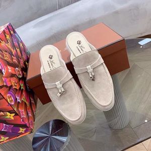 2021 per pianoforte estate novità da <span class=keywords><strong>donna</strong></span> in vera pelle con punta mezza Slip da esterno Slip-On Mule pigri alla moda pantofole <span class=keywords><strong>di</strong></span> tendenza - Product Image 2