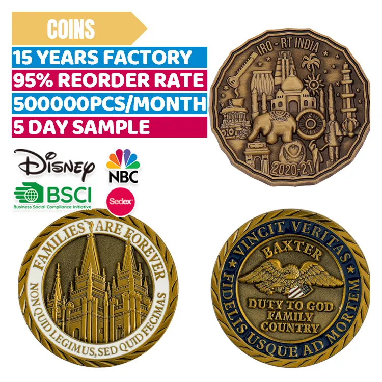 OEM ODM Metal Crafts Manufacturer Design Metal Coin Custom Logo Vintage Rare Old Souvenir Challenge Coin Display