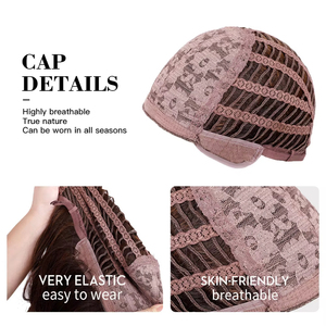 Pelucas Hechas a Máquina, <span class=keywords><strong>Peluca</strong></span> Larga Ondulada Marrón Cálido para Mujer, con Ondas Grandes, Cabello Artificial, Estilo de Cabeza Completa - Product Image 6