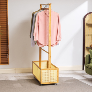 Appendiabiti da camera da letto piccola alla moda appendiabiti da pavimento con comodino che porta i vestiti comodamente - Product Image 4