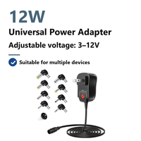 Adaptateur universel 12W 3V-12V AC/DC avec 8 embouts pour appareils électroniques domestiques, lecteurs MP3, routeurs, boîtiers TV, tablettes LCD, caméras IP CCTV