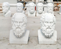 Buste de Socrate en marbre blanc sculpté à la main grandeur nature, célèbre sculpture du philosophe grec pour la décoration de la maison ou du bureau