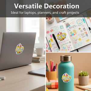 สติกเกอร์โลโก้โฮโลแกรมแบบกำหนดเอง กันน้ำ เป็นมิตรกับสิ่งแวดล้อม ตัดด้วยเลเซอร์ เหมาะสำหรับแล็ปท็อปและกระเป๋าเดินทาง - Product Image 2