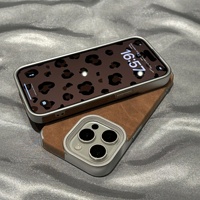 Coques de téléphone portable de luxe en similicuir pour l'automne/hiver, pour 15/16 Pro Max/17/13 Pro/XS, couleur unie électro-plaquée, antichoc