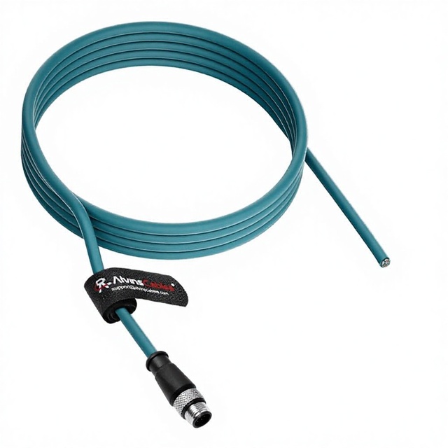 Alvin's Cables M12 A-Code 8 Pin Male Open End Power I/O Cable Cat6a High-Flex Shielded IP67 PVC Jacket Cognex Keyence Basler